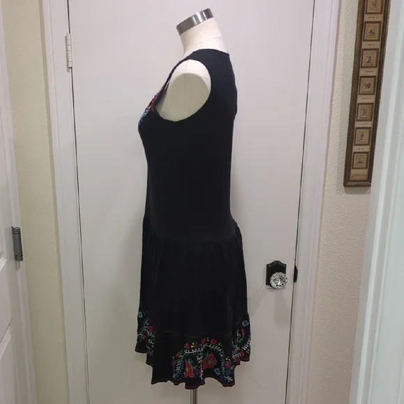 Vintage Johnny Was Tank Dress With Full Skirt And Embroidery. Size Small. - Picture 2 of 9